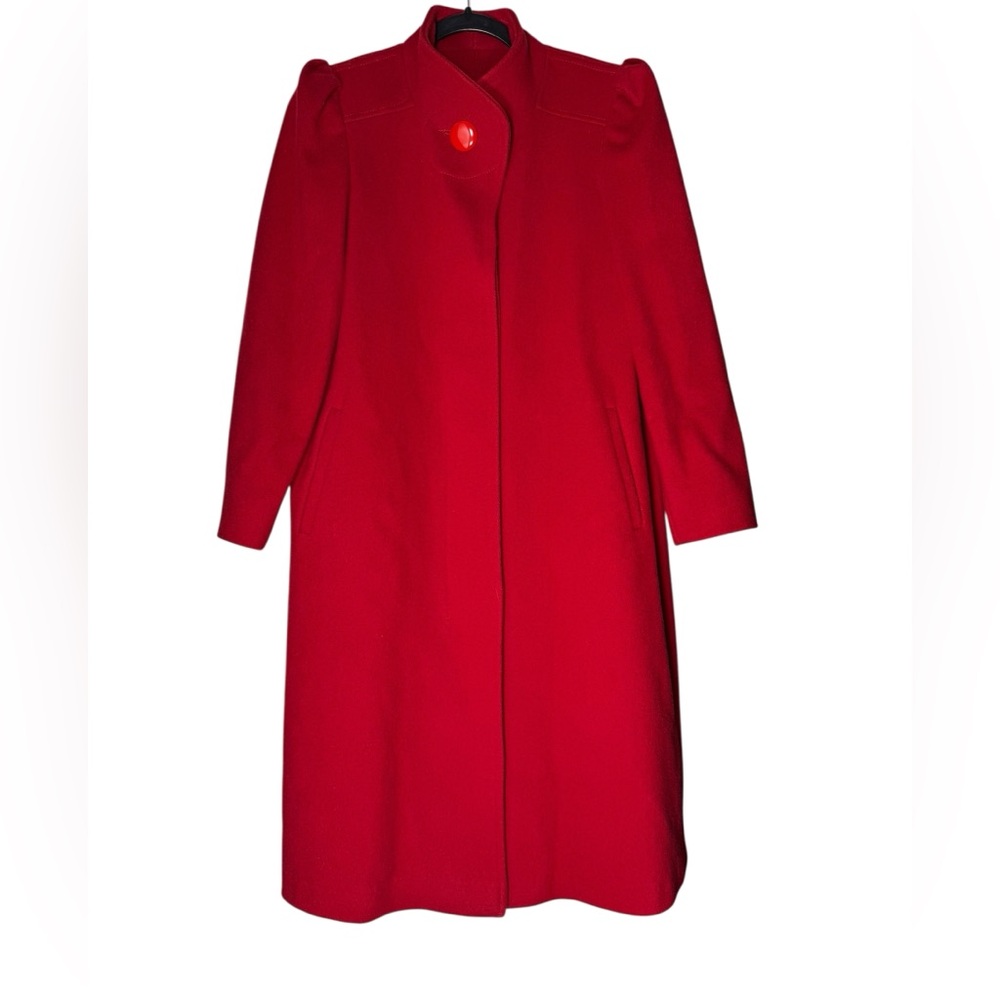 VTG Jill Jr Red 100% Wool Coat Jacket Worumbo Fabric Classic Measure’s XS /S